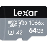 Lexar 1066x microSDXC UHS-I Cards SILVER Series 64 GB Klasse 10