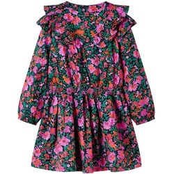 Kinderkleid mit Langen Ärmeln Knallrosa 116