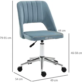 Vinsetto Bürostuhl Samt Polyester Blau