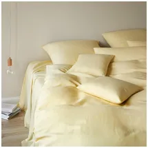 ELEGANTE Breezee Halbleinen Gelb 200 x 220 cm + 2 x 80 x 80 cm