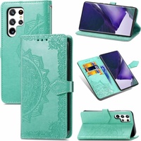 König Design Hülle Handy Schutz für Samsung Galaxy S22 Ultra 5G Case Cover Tasche Etuis Neu (Galaxy S22 Ultra (5G)), Smartphone Hülle, Grün