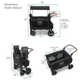 wonderfold W4 Luxe Bollerwagen schwarz