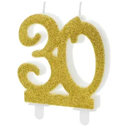 30. Geburtstag Kerze gold