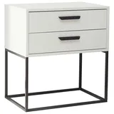 Livetastic Nachtschrank, Weiß, Schwarz, Kunststoff, 2 Schubladen, 60x65x38.5 cm, Schlafzimmer, Nachttische