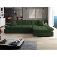 MIRJAN24 Ecksofa Montana Cord, mit Regulierbare Armlehnen, L-Form, 278x161x76 cm grün