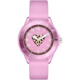 s.Oliver Kinderuhr, mit süßem Leo Detail SO-4507-PQ - pink