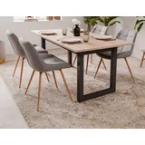 furn.design Malta 160 x 75 x 90 cm Eiche Sonoma schwarz