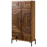 MASSIVMOEBEL24.DE Vitrine LYON 90 x 40 x 180 cm Beige