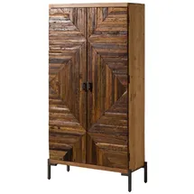 MASSIVMOEBEL24.DE Vitrine LYON 90 x 40 x 180 cm Beige