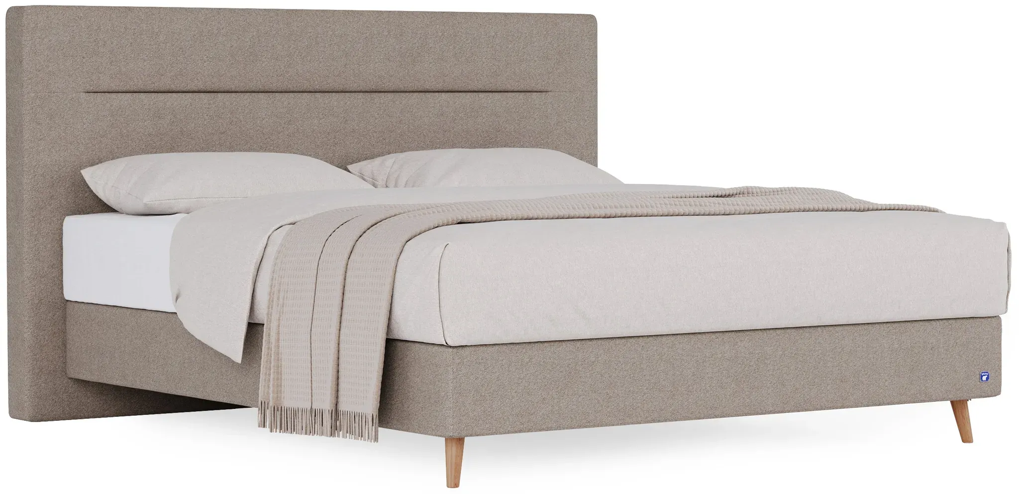 BRUNO Boxspringbett Prestige 140x200cm in Taupe Grau-Beige | 6 Farben & 4 Kopfteile wählbar | Luxus 27 cm Pulse-Latex-Matratze | Made in Germany