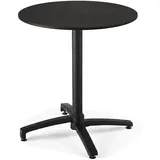 Oviala Gartentisch, Schwarz, Holzwerkstoff, 4-Sitzer, Rund,rund, 70x72x70 cm, Gartenmöbel, Gartentische, Gartentische