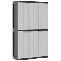 vidaXL Gartenschrank Grau und Schwarz 97x37x165 cm PP