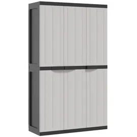 vidaXL Gartenschrank Grau und Schwarz 97x37x165 cm PP