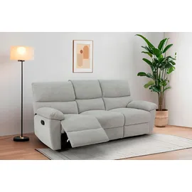 Home Affaire LANNOY Webstoff 3-Sitzer hellgrau mit manueller Relaxfunktion