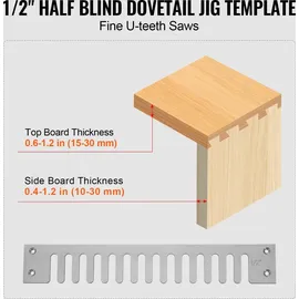 Vevor Zinkenfräsgerät, Zinkenfräse Fräse Schwalbenschwanzfräse 12,7mm Schablone