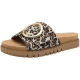 TAMARIS Comfort Damen Pantoletten aus Leder Elegant, Mehrfarbig (Leopard), 37 EU - 37 EU