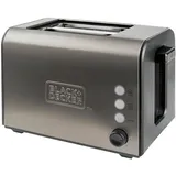 Black & Decker BLACK+DECKER BXTOA900E - 900W Edelstahl Toaster : mit 2 Scheiben 900 W Schwarz,