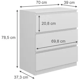 Vicco Kommode Calisto, 70 x 78.5 cm,