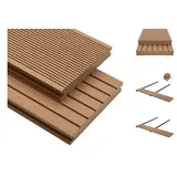 vidaXL WPC Terrassendielen mit Zubehör 30 m2 2,2 m teak