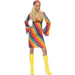Smiffys Kostüm Regenbogen Hippie, Für den Summer of Love unterm Regenbogen bunt L