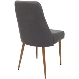 Mendler Esszimmerstuhl HWC-O27 Stoff dunkelgrau 6er Set