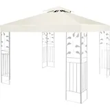 VINGO Ersatzdach Pavillon 3x3m Beige, Pavillondach mit Kaminabzug, Dachbezug für Garten, Pavillon Abdeckung