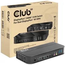 Club 3D DisplayPort/HDM KVM Switch auf Dual DisplayPort 4K 60Hz