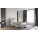 panda möbel gmbh BLISS Polsterbett mit Bettkasten, ohne matratze - braun