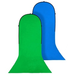 BRESSER Falthintergrund BR-TR16 Falthintergrund mit Schleppe grün/blau 180×240+240cm blau|grün
