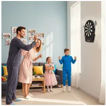 Homcom Elektronische Dartscheibe Dartboard Dart-Set mit LED Anzeige mit automatischer Wertung Soundeffekte 6 Darts 24 Dartköpfe 27 Spiele und 243 Trefferoptionen für 16 Spieler 44 x 51,5 x 3,2 cm
