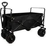 YAR Bollerwagen Faltbar oder Strandwagen klappbar | Klappbarer Handwagen — All-Terrain Räder & Verstellbarer Griff — Kompakt Klappbar Strandbuggy mit 100kg Tragkraft für Strand & Camping