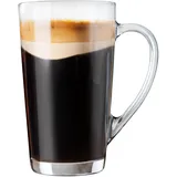 KONZEPT Latte Macchiato Gläser mit Henkel, 12 er Set Kaffeegläser 350 ml, aus transparentem Glas