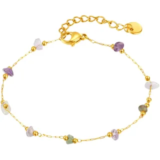 FIRETTI Armband »Schmuck Geschenk Edelstahl Armschmuck Armkette Edelstein«, mit Naturstein