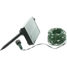 Dekoleidenschaft Solar LED Lichterkette "Outdoor" 20m mit 200 LED's, warmweiß, Timer, 8 Funktionen, Garten Weihnachtsbaum Beleuchtung - Grün