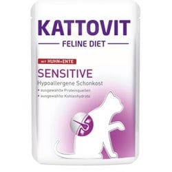 KATTOVIT Feline Diet Nassfutter Katze Sensitive Adult Huhn & Ente 24x85 g