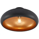 LINDBY Deckenlampe Gerwina, schwarz/gold, Metall, 40 cm, E27 - Schwarz