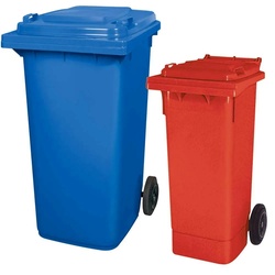 BRB Set mit 1x DIN Mülltonne 80 Liter rot + 1x DIN Mülltonne 240 Liter blau