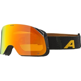 Alpina Blackcomb Q-Lite Wintersportbrille Schwarz Unisex Orange Zylindrische (flache) Linse
