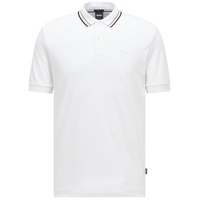 Boss Poloshirt mit Label-Print Modell 'Penrose', Weiss, XXXL