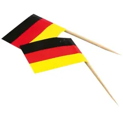 NATURESTAR Flaggenpicker, 100% kompostierbarer Flaggenstocher aus Birkenholz mit Fähnchen aus Papier, 1 Packung = 200 Stück, Deutschland