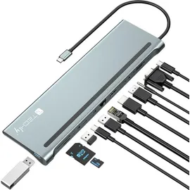 TECHLY Docking-Station USB-C-12-in-1