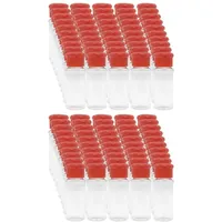 Set Mit 100 Leeren Gewürzflaschen Aus Kunststoff Zur Aufbewahrung Von Grillgewürzen, Salz, Pfeffer Usw. 100 Ml / 3,3 Oz, Rot