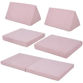 [en.casa] Kindersofa Norhulta 150 x 66 x 46 cm Cord rosa