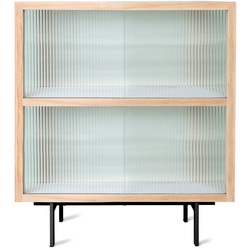 HKliving - Schrank mit geripptem Glas, Esche natur