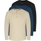 Normani Langarmshirt beige/ schwarz 3XL