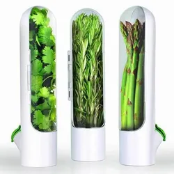 Kühlschrank-Kräuter-Crisper-Saver-Pod-Behälter, Gemüse-Einmachflasche, hält Kräuter/Koriander/Minze/Petersilie/Spargel frisch und grün