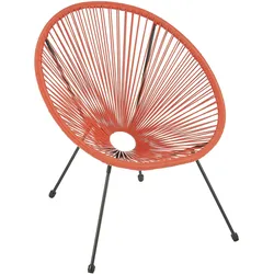 SVITA BALI Balkon Möbel Set Lounge Garnitur Relax Egg-Chair Flecht-Design Terracotta Orange