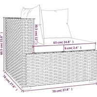 vidaXL 8-tlg. Garten-Lounge-Set mit Kissen Poly Rattan Braun - Braun