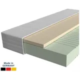 AM Qualitätsmatratzen 7 Zonen Latex Matratze 160x200 H3 - Made in Germany - Oeko TEX zertifizierte Naturlatex Matratze 160x200-20 cm Hoch - Hybridmatratze mit 4cm Latexauflage