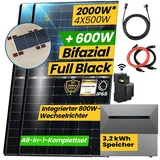 All In One 2000W Solaranlage Komplettset inkl. Speicher 3,2 kWh Anker SOLIX Solarbank E1600 PRO mit Smarter Zähler & Aufständerung Halterung